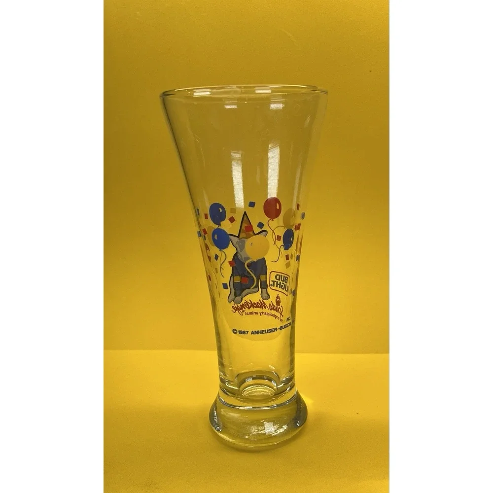 1987 Bud Light Beer Spuds‎ MacKenzie, The Original Party Animal Glass